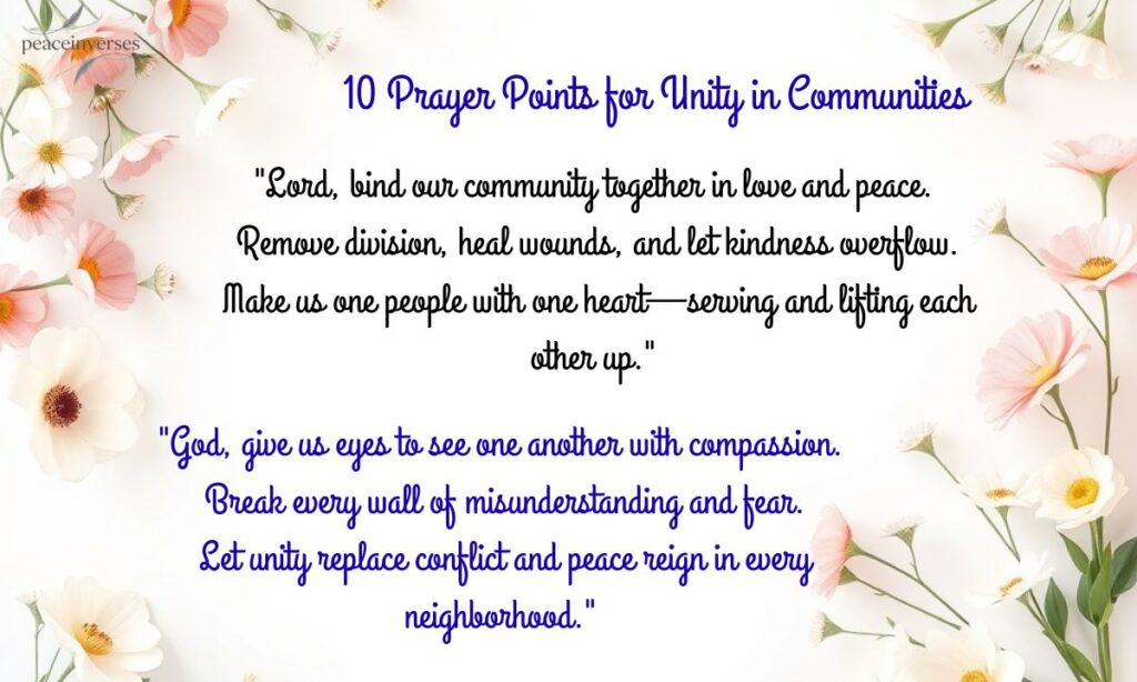 10 Prayer Points for Unity in Communities