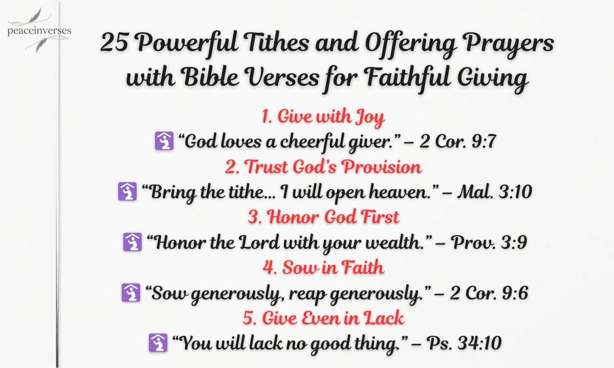 25 Powerful Tithes and Offering Prayers with Bible Verses for Faithful Giving