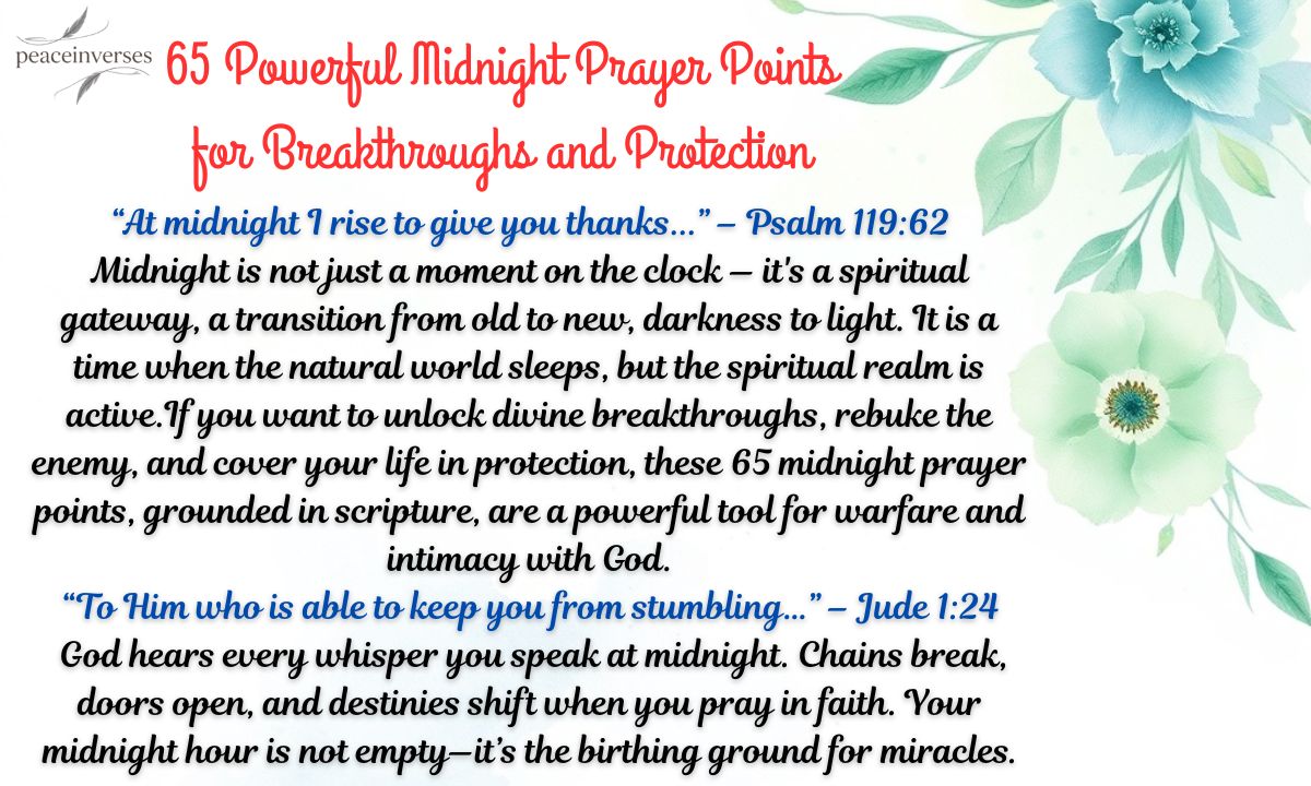 65 Powerful Midnight Prayer Points for Breakthroughs and Protection