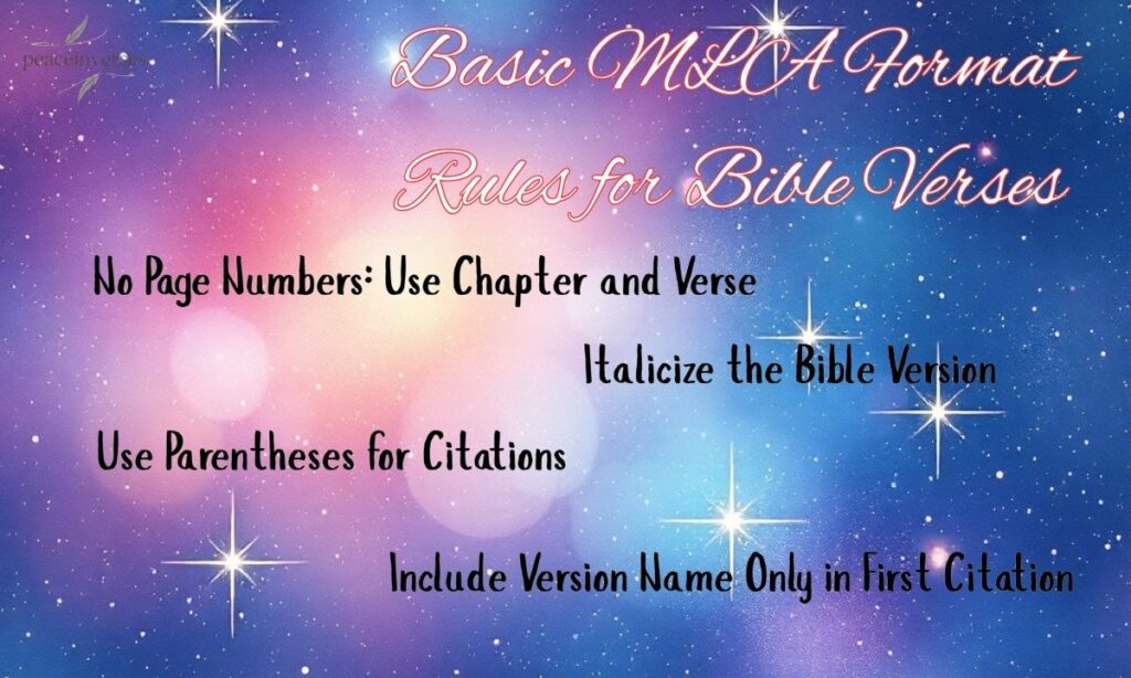 Basic MLA Format Rules for Bible Verses