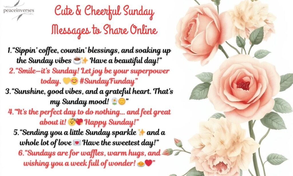 Cute & Cheerful Sunday Messages to Share Online