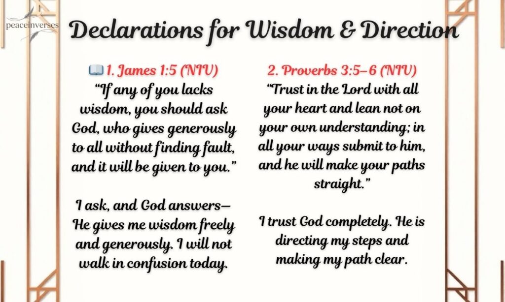 Declarations for Wisdom & Direction