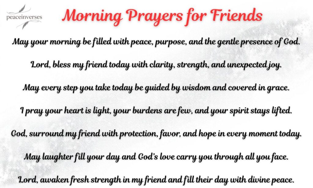 Morning Prayers for Friends