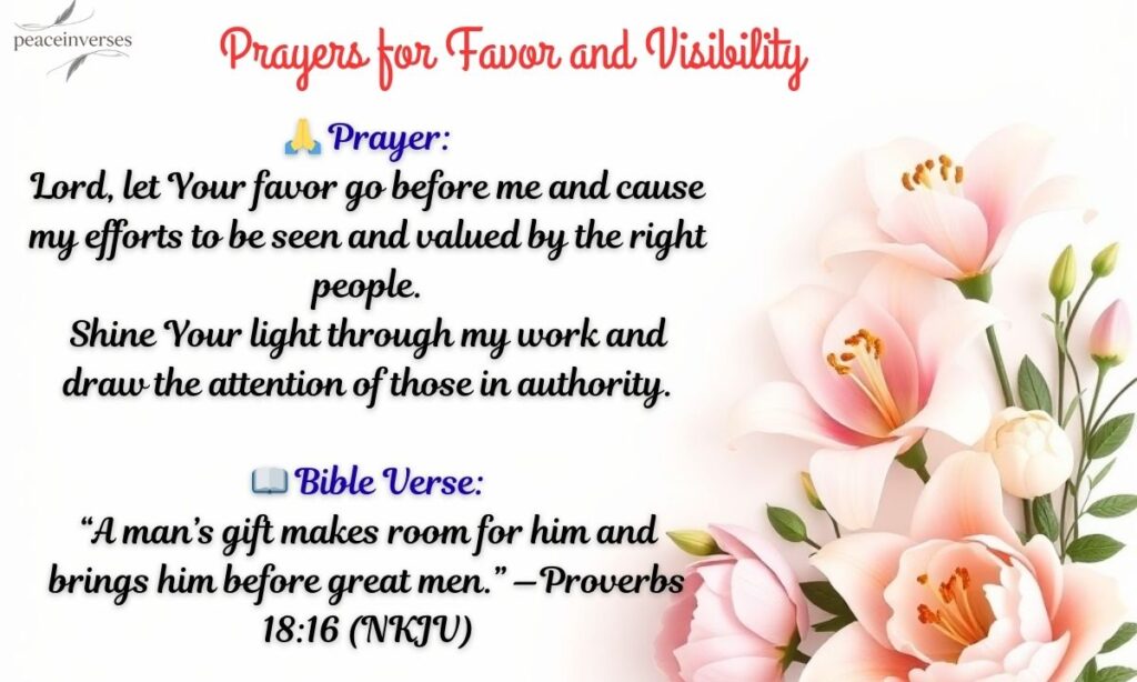 Prayers for Favor and Visibility