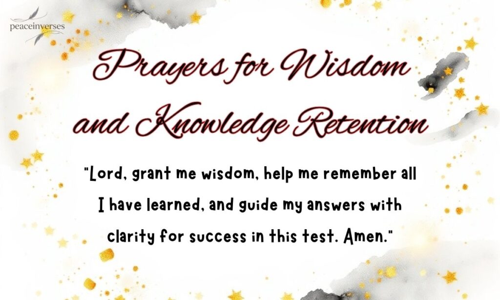 Prayers for Wisdom and Knowledge Retention