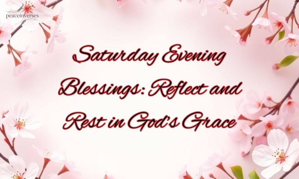 Saturday Evening Blessings: Reflect and Rest in God’s Grace