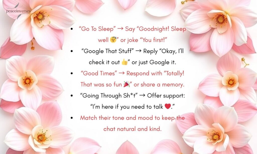 How to Respond to “GTS” in Different Scenarios