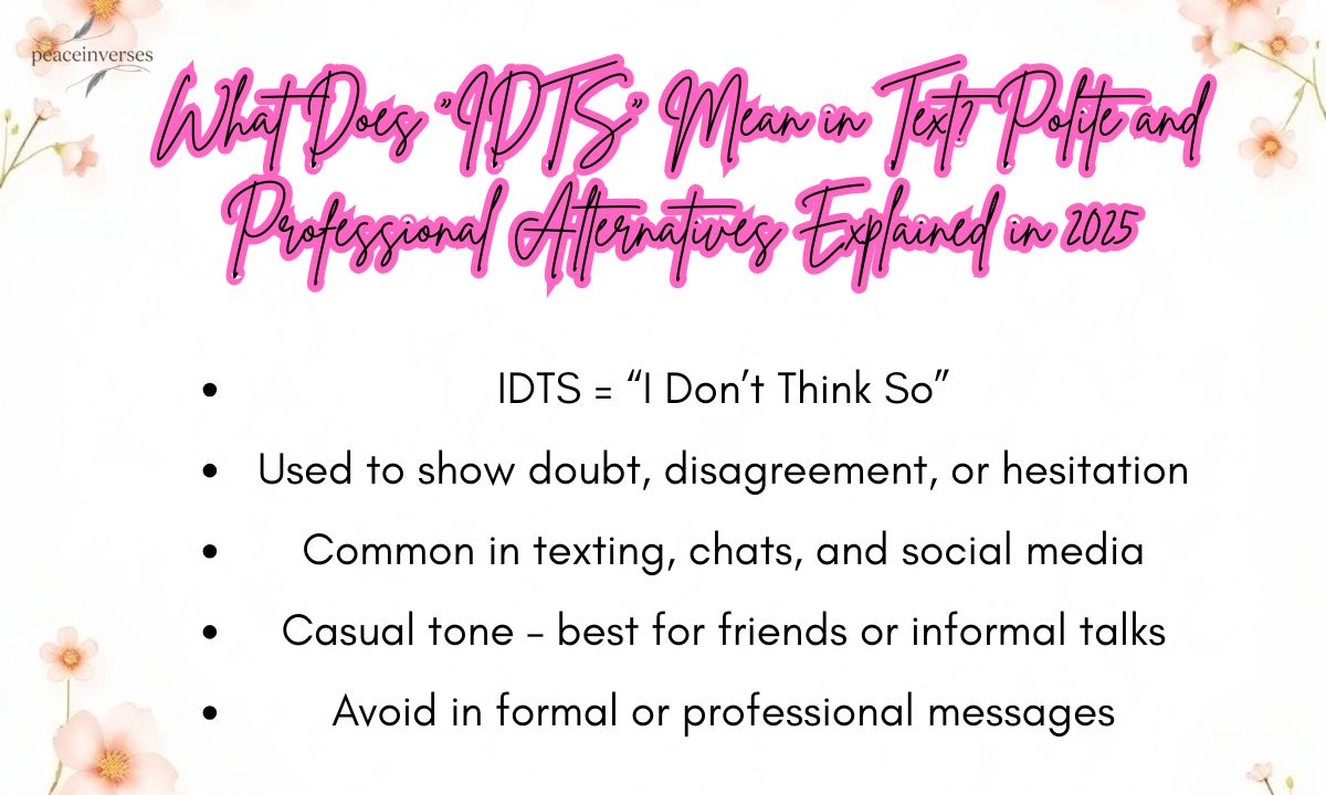 What Does “IDTS” Mean in Text? Polite and Professional Alternatives Explained in 2025